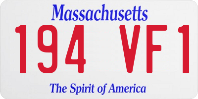 MA license plate 194VF1