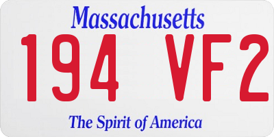 MA license plate 194VF2