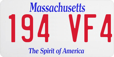MA license plate 194VF4