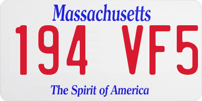 MA license plate 194VF5