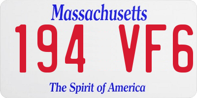 MA license plate 194VF6
