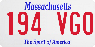 MA license plate 194VG0