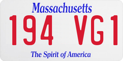 MA license plate 194VG1