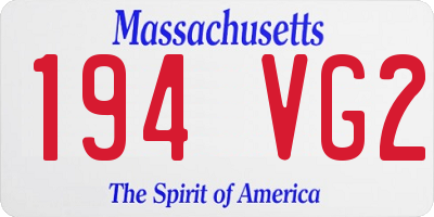 MA license plate 194VG2