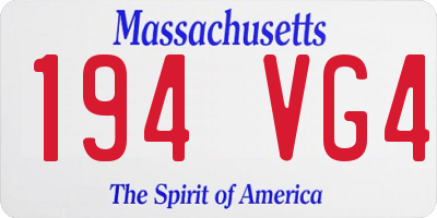 MA license plate 194VG4