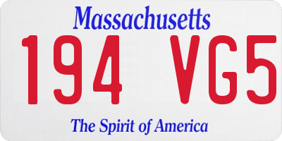 MA license plate 194VG5