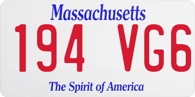 MA license plate 194VG6