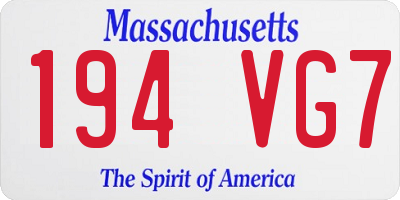 MA license plate 194VG7