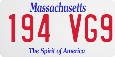 MA license plate 194VG9