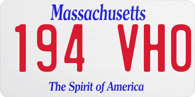 MA license plate 194VH0