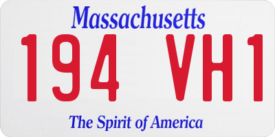 MA license plate 194VH1