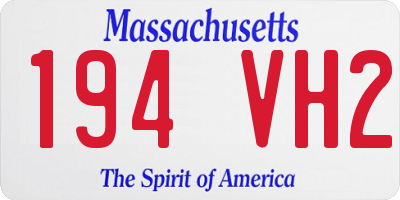MA license plate 194VH2