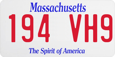 MA license plate 194VH9
