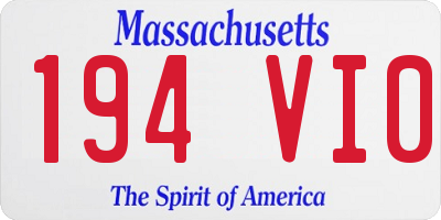 MA license plate 194VI0