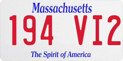 MA license plate 194VI2