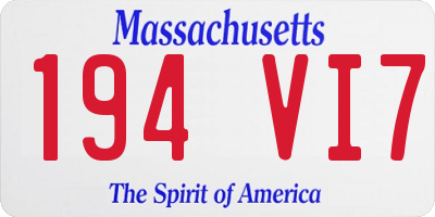 MA license plate 194VI7
