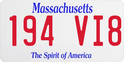 MA license plate 194VI8
