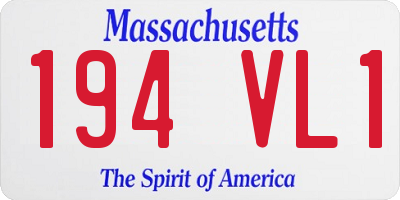 MA license plate 194VL1