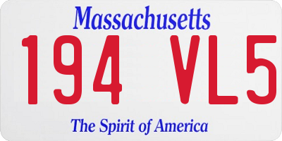 MA license plate 194VL5