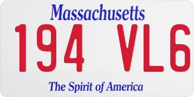 MA license plate 194VL6