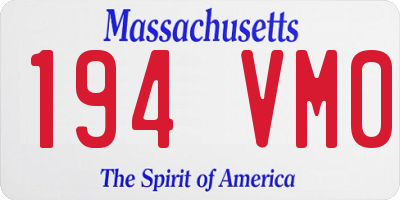 MA license plate 194VM0