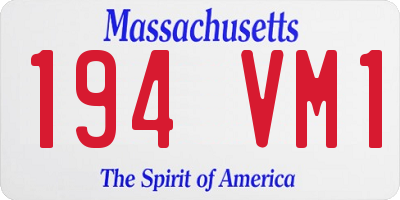 MA license plate 194VM1