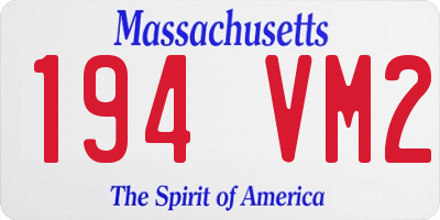 MA license plate 194VM2