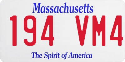 MA license plate 194VM4