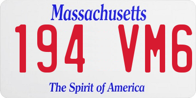 MA license plate 194VM6