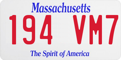 MA license plate 194VM7