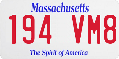 MA license plate 194VM8