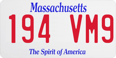 MA license plate 194VM9