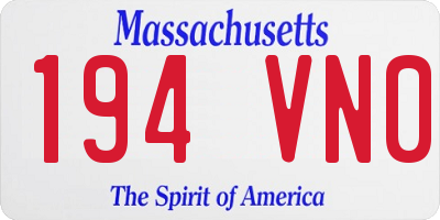 MA license plate 194VN0
