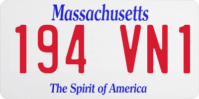 MA license plate 194VN1