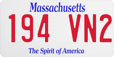 MA license plate 194VN2