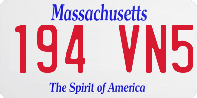 MA license plate 194VN5