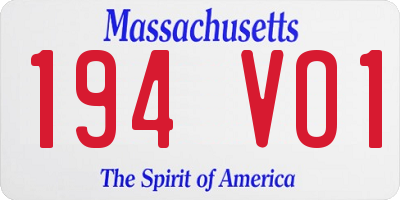 MA license plate 194VO1