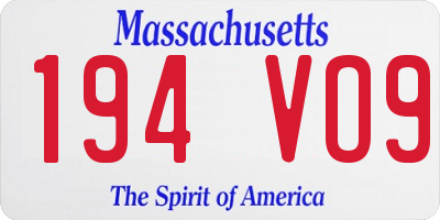 MA license plate 194VO9
