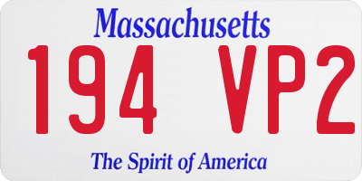 MA license plate 194VP2