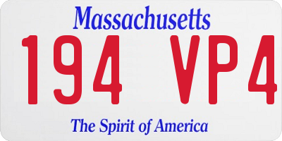 MA license plate 194VP4