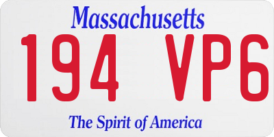MA license plate 194VP6