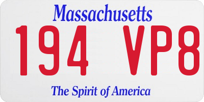 MA license plate 194VP8