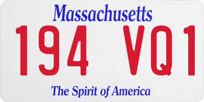 MA license plate 194VQ1
