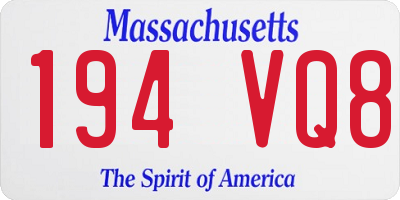 MA license plate 194VQ8