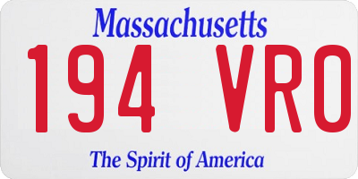 MA license plate 194VR0