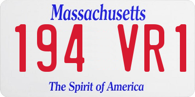 MA license plate 194VR1