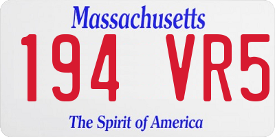 MA license plate 194VR5