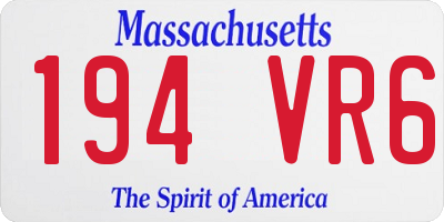 MA license plate 194VR6
