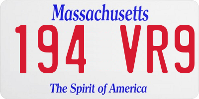 MA license plate 194VR9