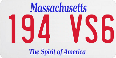 MA license plate 194VS6